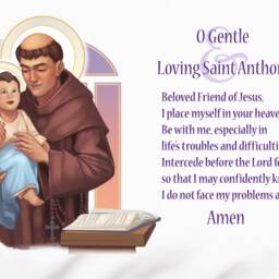 st. Anthony Catholic Prayer Pillow Case, Saints & Angels Pillowcase Gifts For Kids Birthday Graduation - thumbnail 2