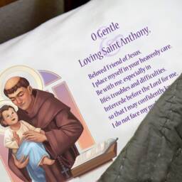 st. Anthony Catholic Prayer Pillow Case, Saints & Angels Pillowcase Gifts For Kids Birthday Graduation - thumbnail 3