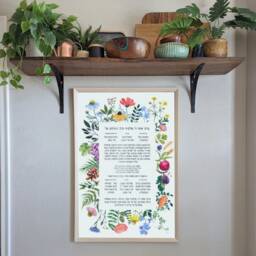 Al Hamichiya Print - Jewish Blessings Art Seven Species, Judaica, Bracha, Borei Nefashos, Print, Poster, Wall Art, Pomegranate, Israel - thumbnail 3