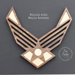 Air Force Challenge Coin Display, Airmen Gift, Military, Laser Cut, Wooden Desk Office Display - thumbnail 3