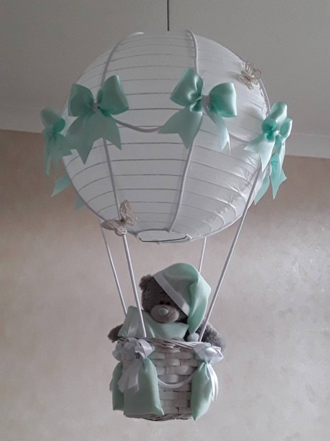 Hot Air Balloon Light Shade in Mint. Toy Is Not Included - image 1
