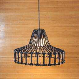 Handmade Macrame Chandelier, Boho Farmhouse Lighting - thumbnail 2