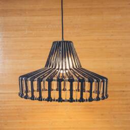Handmade Macrame Chandelier, Boho Farmhouse Lighting - thumbnail 3