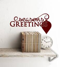 Seasons Greetings Vinyl Decal, Christmas Wall Decor - thumbnail 1