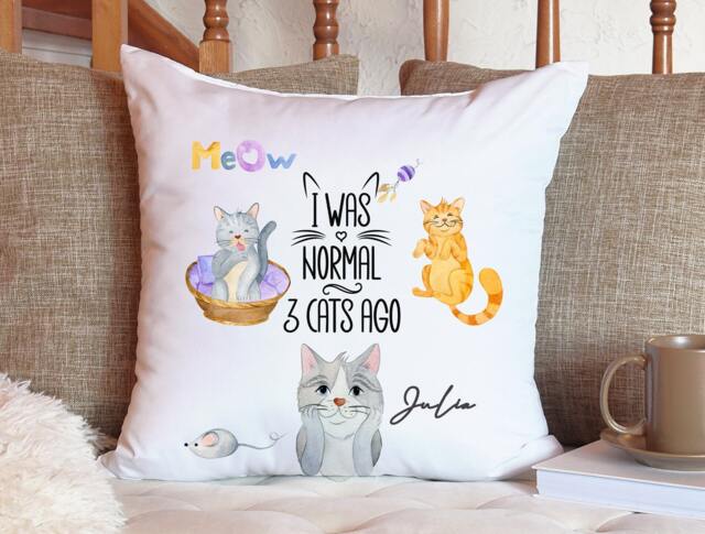 Personalized Funny Cats Cushion Cat Lover Pillowcase Gift - image 1