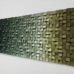 Handmade Reclaimed Wood Wall Art - Green Ombre Mosaic - thumbnail 2