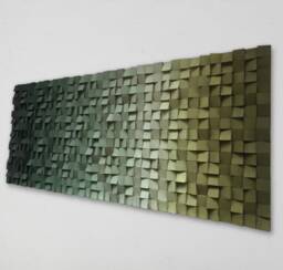 Handmade Reclaimed Wood Wall Art - Green Ombre Mosaic - thumbnail 1