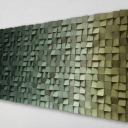 Handmade Reclaimed Wood Wall Art - Green Ombre Mosaic - thumbnail 3