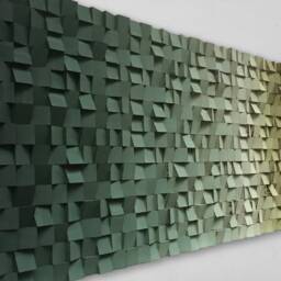 Handmade Reclaimed Wood Wall Art - Green Ombre Mosaic - thumbnail 4