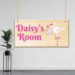 Custom Wooden Door Sign, Personalised Name Plaque, Rustic Wall Hanging Sign Plaques For Son Daughter Kids Gifts - thumbnail 1