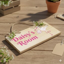 Custom Wooden Door Sign, Personalised Name Plaque, Rustic Wall Hanging Sign Plaques For Son Daughter Kids Gifts - thumbnail 4