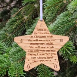 Christmas Star Ornament Loved One in Heaven Memory Gift Bauble - thumbnail 2