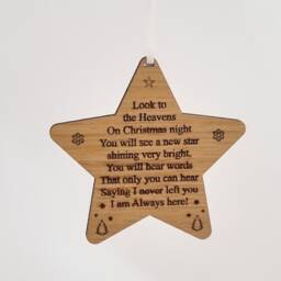 Christmas Star Ornament Loved One in Heaven Memory Gift Bauble - thumbnail 3
