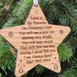 Christmas Star Ornament Loved One in Heaven Memory Gift Bauble - thumbnail 1