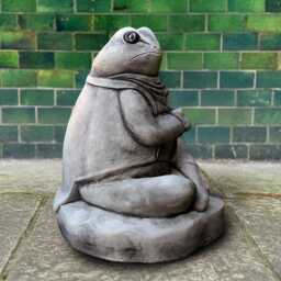 Elegant Concrete Frog Statue Stone Patio Figurine Handcrafted Garden Toad Decor Cement Amphibian Sculpture Outdoor Yard Ornament - thumbnail 4