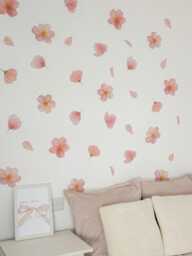 Fabric Nursery Wall Stickers - Pink Cherry Blossom Removable Decals For Girls' Bedroom Or Playroom - thumbnail 1