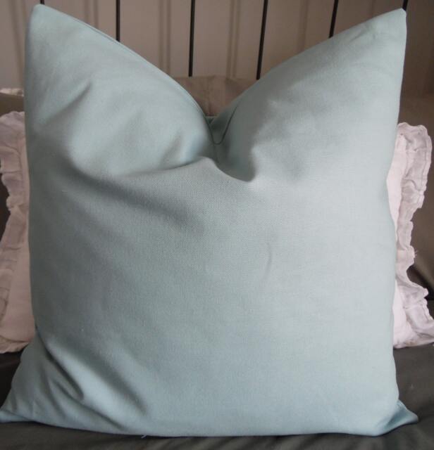 Solids.2 Colors Light Blue. Denim Blue Canvas Duck. Pillow Cover. Spring Decor. Toss Cover Slipcover. Farmhouse. Pillowcase - image 1