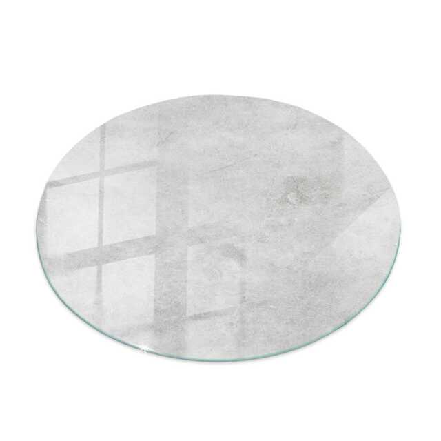 Concrete With Scratches Glass Table Top, Gray Round Cover, Scratch-Resistant Layer, Modern Tabletop - image 1