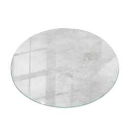 Concrete With Scratches Glass Table Top, Gray Round Cover, Scratch-Resistant Layer, Modern Tabletop