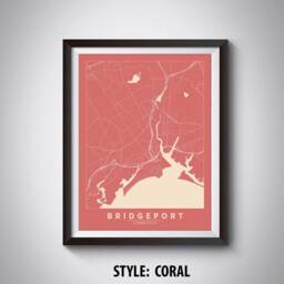 Bridgeport Ct Map Print Vintage Style Wall Art - thumbnail 3