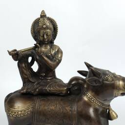 Krishna Playing Flute With Bronze Statue, 9.7 - thumbnail 3