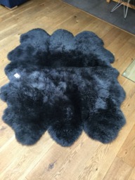 Slate Grey Sheepskin Rug, Large Genuine Throw, Luxury Bed Cover