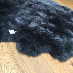Slate Grey Sheepskin Rug, Large Genuine Throw, Luxury Bed Cover - thumbnail 2