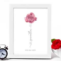 Personalised Birth Flower Print - Bestie Friend Gift Framed Or Unframed - thumbnail 1