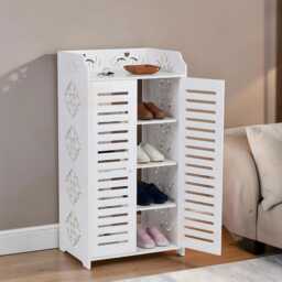 Modern Shoe Storage Organisation 5 Tier White Cabinet Entryway Shelf