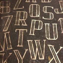 "Gold Metal Art Deco Letter Personalized Home & Garden Decor - 5"" Or 12" - thumbnail 2
