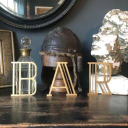 "Gold Metal Art Deco Letter Personalized Home & Garden Decor - 5"" Or 12" - thumbnail 3