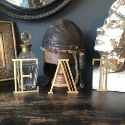 "Gold Metal Art Deco Letter Personalized Home & Garden Decor - 5"" Or 12" - thumbnail 1