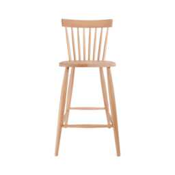Scandinavian Nordic Mandal Bar Stool With Back For Kitchen Counters & Breakfast Bars, Finished in Natural Colours