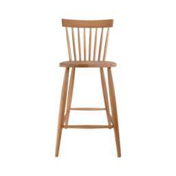 Scandinavian Nordic Mandal Bar Stool With Back For Kitchen Counters & Breakfast Bars, Finished in Natural Colours - thumbnail 3