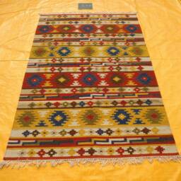 Handwoven Turkish Kilim Rug, Wool Cotton Blend, 6x8 Ft Traditional Flatweave Area Rug - thumbnail 1