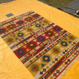 Handwoven Turkish Kilim Rug, Wool Cotton Blend, 6x8 Ft Traditional Flatweave Area Rug - thumbnail 3