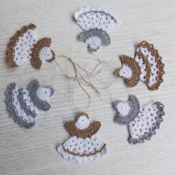 Crochet Christmas Angel Ornaments, Handmade Holiday Decor - Set Of 3 - thumbnail 3