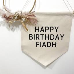 Happy Birthday Banner Flag, Personalised Birthday Decor, Wall Decor - thumbnail 3