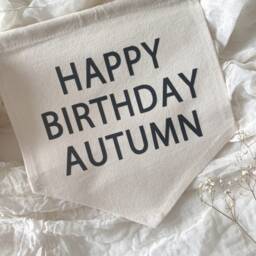 Happy Birthday Banner Flag, Personalised Birthday Decor, Wall Decor - thumbnail 2