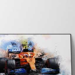 Lando Norris Poster, Mclaren F1 Car Watercolor Art Print Ref #189 - thumbnail 2