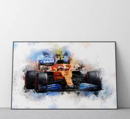 Lando Norris Poster, Mclaren F1 Car Watercolor Art Print Ref #189 - thumbnail 1
