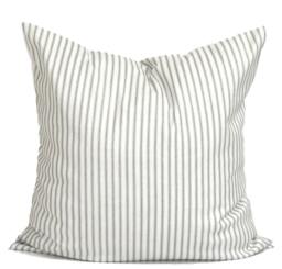 Gray Ticking Pillow Cover Sale, Covers For 16x16 - thumbnail 1