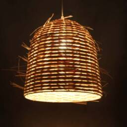 "Handwoven Rattan Pendant Light, Romantic Basket Lighting, Wild Style Ceiling Lamp, Diameter 13.7""/17.7" - thumbnail 3