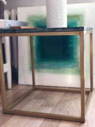 Coffee Table Qube, Made To Order, Green Marble, Hand-Made, Marble Worktop, Living Room Table, Bench - Fashion-Home