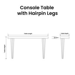 Reclaimed Timber Console Table Yellow Hairpin Legs, Fsc Wood - thumbnail 4