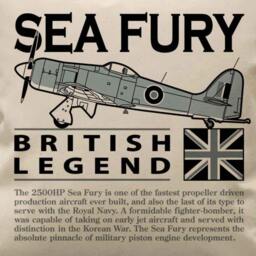 Hawker Sea Fury Royal Navy Australian Canadian Netherlands Naval Fighter Bomber Aircraft Cushion Inner Included - thumbnail 2