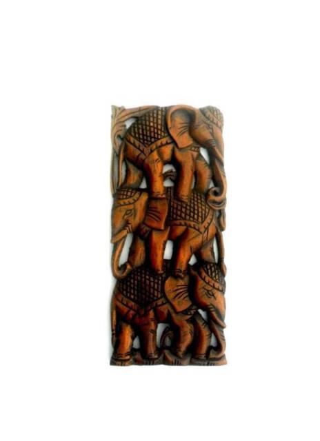 "Wood Carving Elephant, Hand Carved Wooden Driftwood Elephant Art, Figurine, Home Wall Decor/Gift 17.5""x8" - image 1