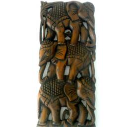 "Wood Carving Elephant, Hand Carved Wooden Driftwood Elephant Art, Figurine, Home Wall Decor/Gift 17.5""x8" - thumbnail 3