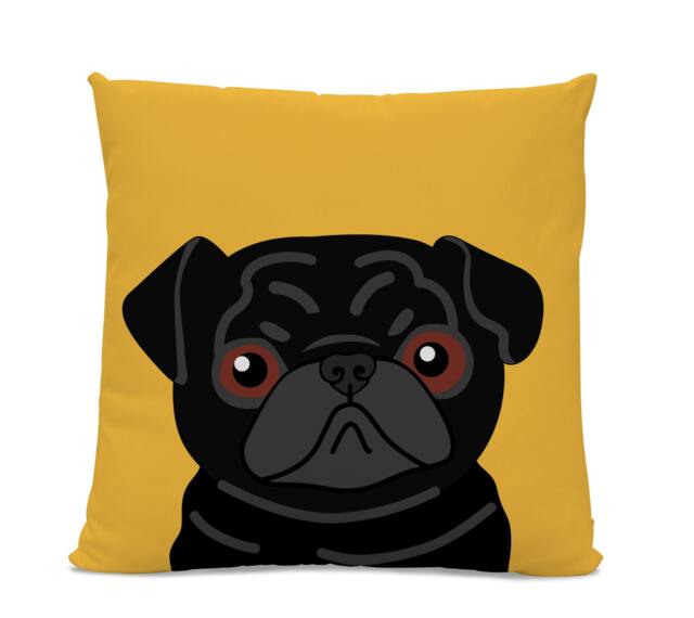 Black Pug Pillow - Handmade Dog Lover Throw Pillow, Usa - image 1