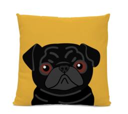 Black Pug Pillow - Handmade Dog Lover Throw Pillow, Usa - thumbnail 1